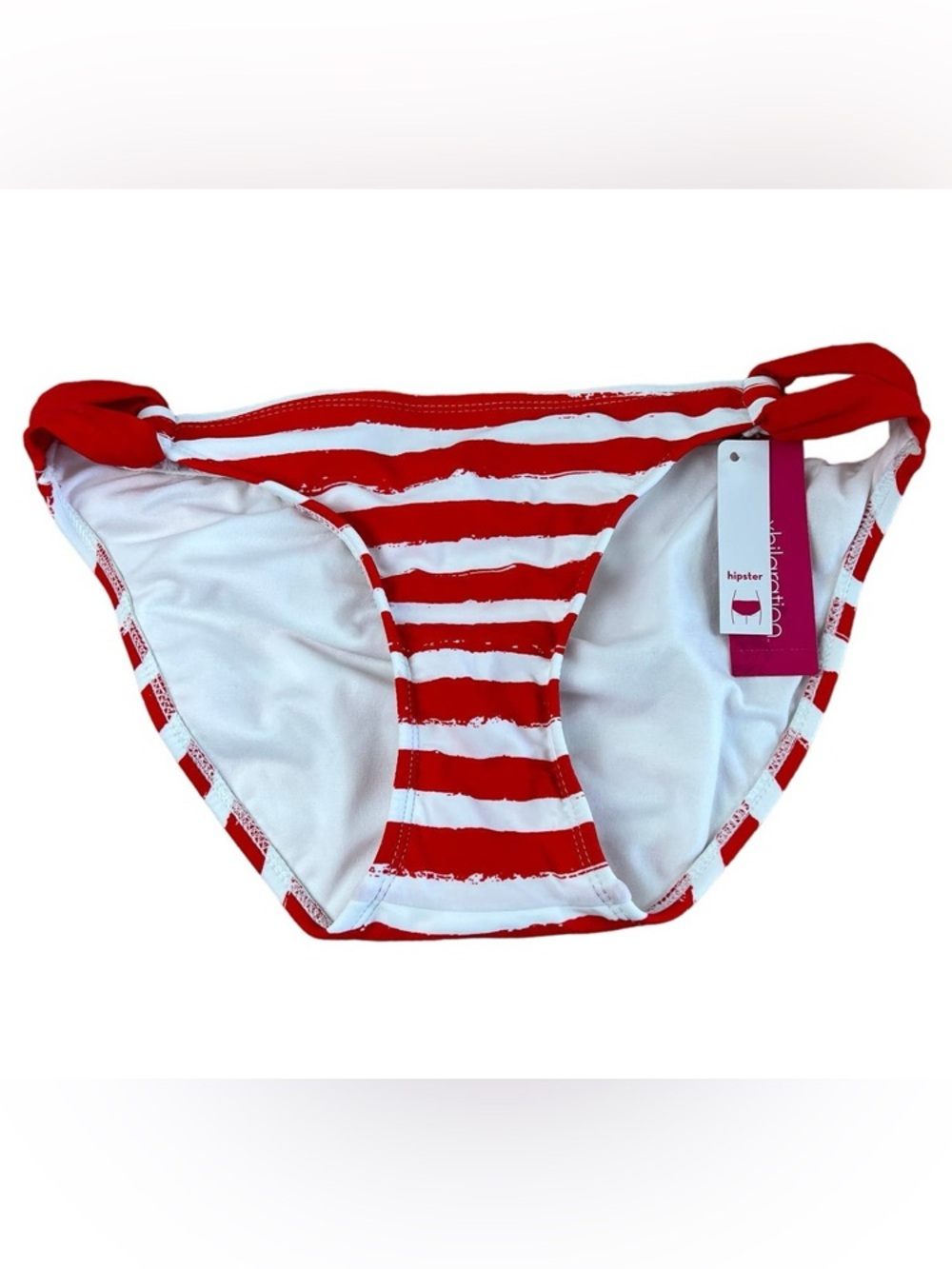 Xhilaration Juniors' Red and White Striped Bikini Bottom - Size XS - NWT